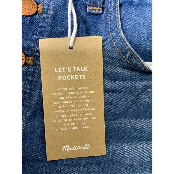 Madewell Jeans Womens 28 Slim Wide Leg Crop Button Fly Mid Wash Streetwear Denim - Picture 13 of 16